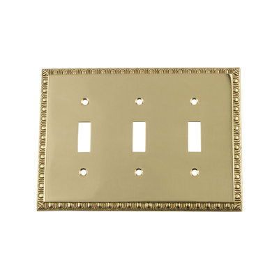 Egg and Dart 3-Gang Toggle Light Switch Wall Plate