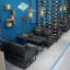 Banc rembourré en similicuir léger de style industriel léger