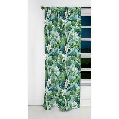 Motif tropical brise azur I - rideau à motif floral - 1 panneau occultant
