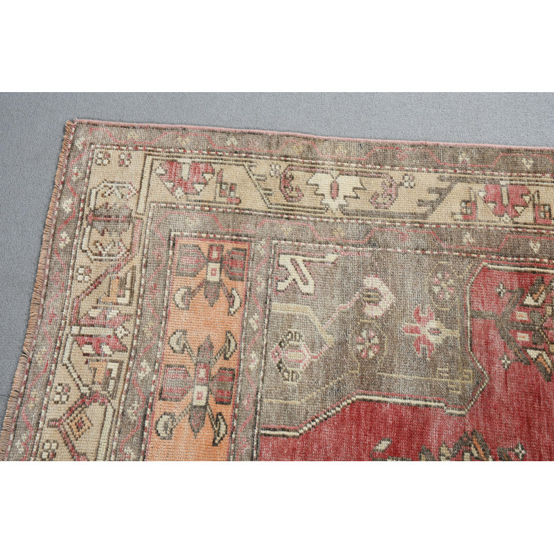 Tapis turc rétro vintage idéal pour les salons avec un design anatolien authentique en laine pour un confort et une esthétique améliorés
