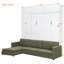 Grand lit escamotable mural avec canapé et tablettes, conception compacte pour une vie compacte-1472810510