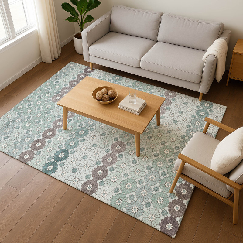 Premium Machine Washable Varasteh AMF1678 Geometric Rug, Rectangle 10' x 14'