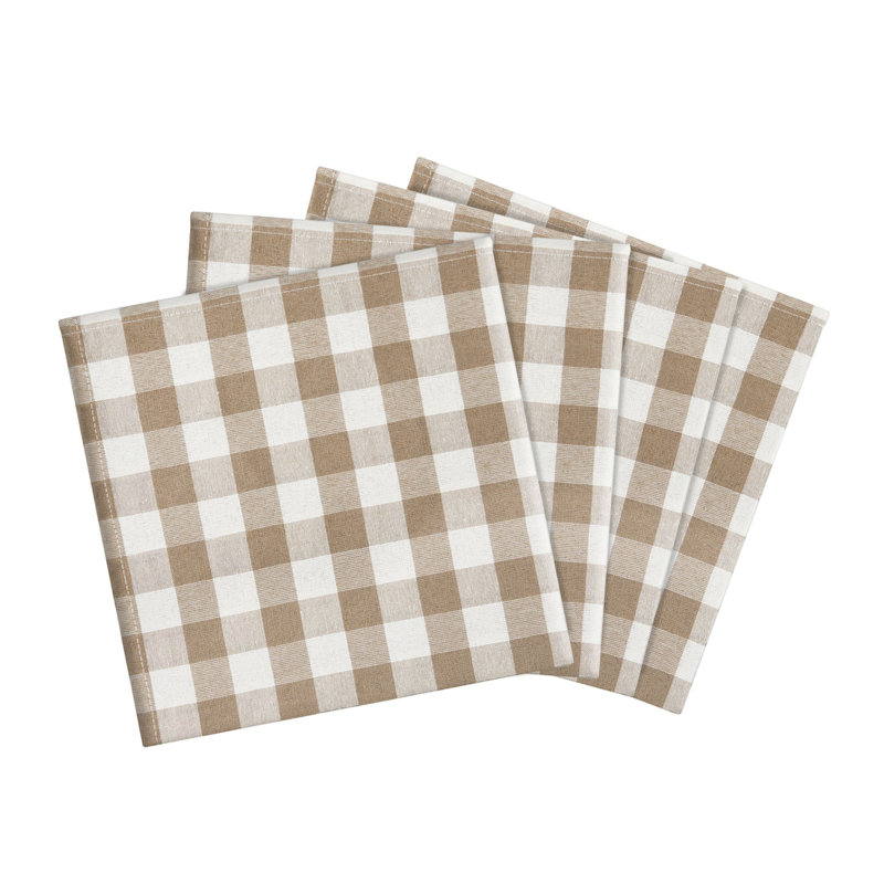 Serviette 17 po Gerede Elegance, Taupe / Blanc