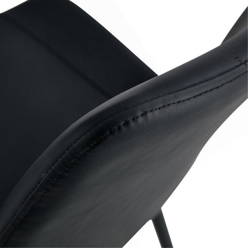 Comfortable And Stylish Dining Chair With Cushioned Seat And Backrest, Ideal For Various Spaces., Black