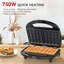 Gaufrier belge antiadhésif 750 W, 2 tranches, sans PFOA