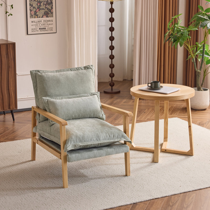 Chaise avec accoudoirs Masson Chenille, Chenille vert menthe