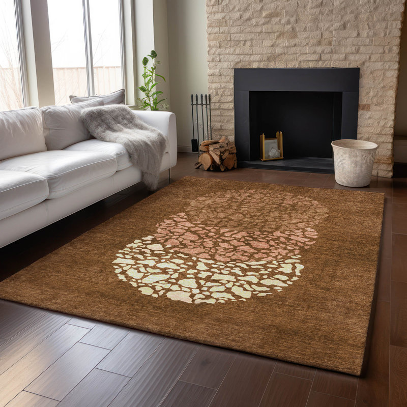 Premium Machine Washable Cerrito Paprika Rug, Rectangle 9' x 12'