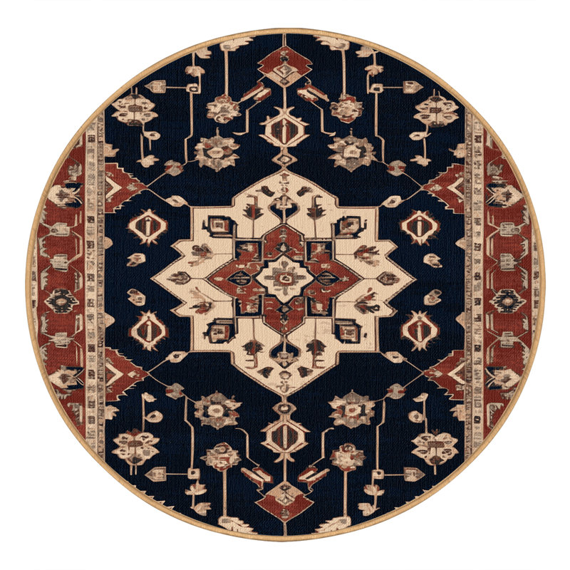 Tapis brun lavable à la machine, Rond 6 pi
