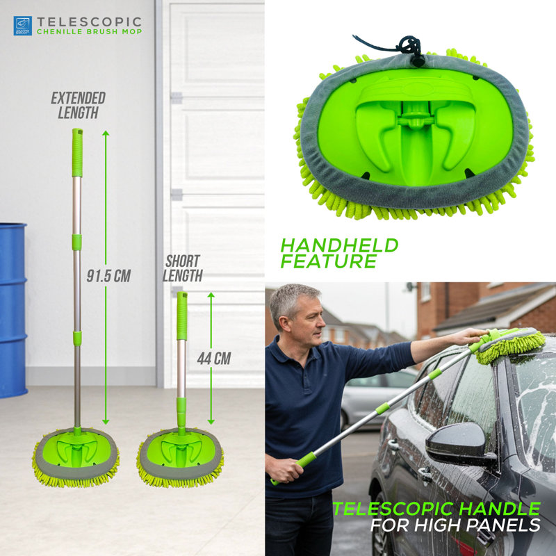 Telescopic Chenille 2-in-1 Car Wash Mop