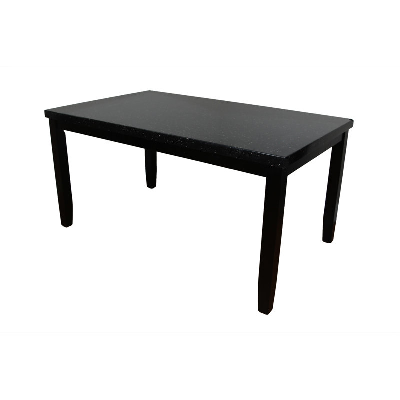 Bales Faux Marble Top Dining Table, 38" x 66" x 30" H, Black-Gray
