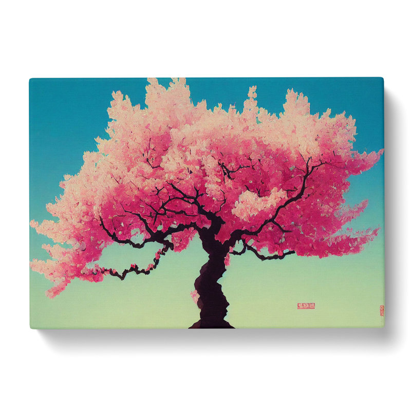 Cheerful Cherry Blossom Tree - Wrapped Canvas, 35cm H x 50cm W x 3cm D
