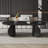 Muizz 51.2” Oval Wood Coffee Table,Black Coffee Tables With Double Support Leg For Living Room
