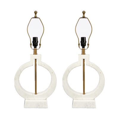 Traditional Open Circle Marble Table Lamp