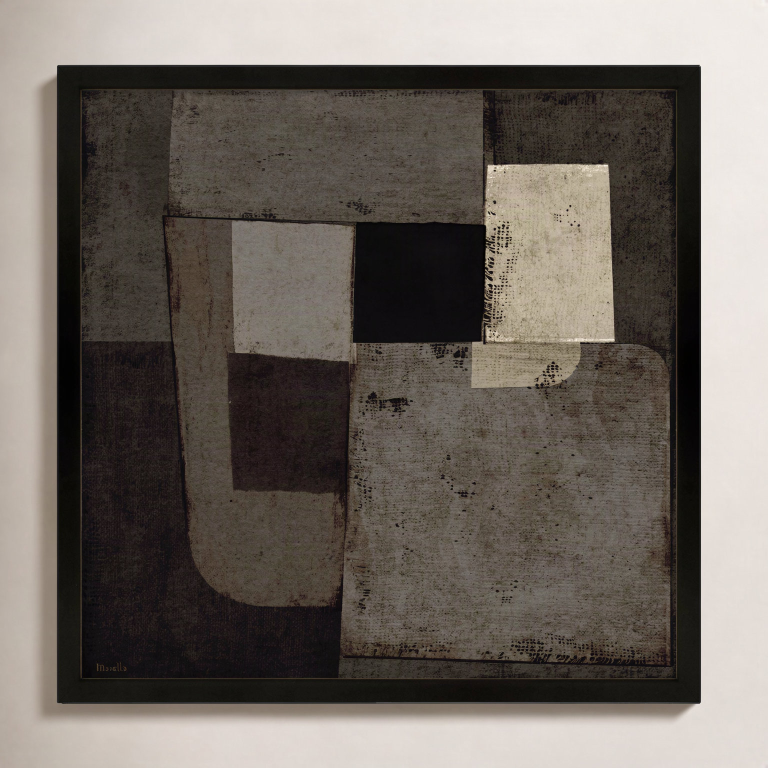 Night Shift 1 by Marco Marella for Studio M - Framed Wall Art, 36" H x 36" W, Canvas, White