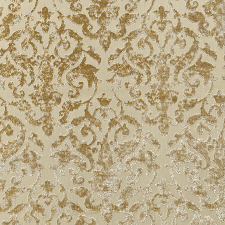 Tissu en velours de soie Jardin Venezia, Champagne