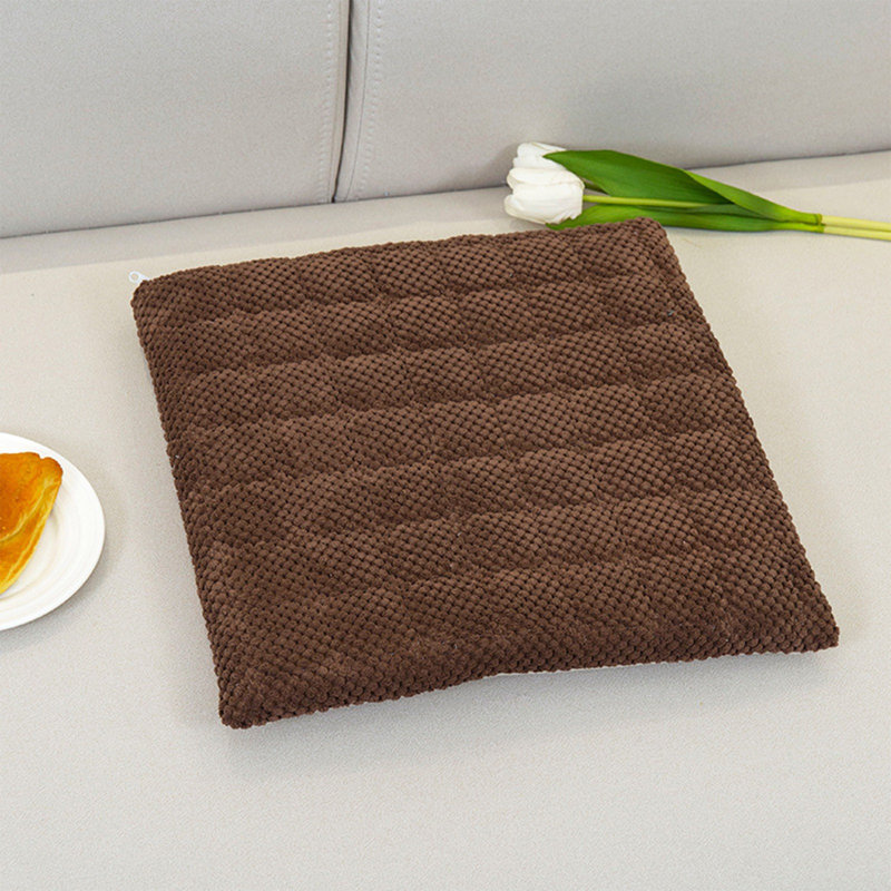 1Pcs Dining Chair Cushions Corduroy Cushion 15.7 '' Squares Comfortable Cushion Detachable Antiskid Chair Cushion, Coffee