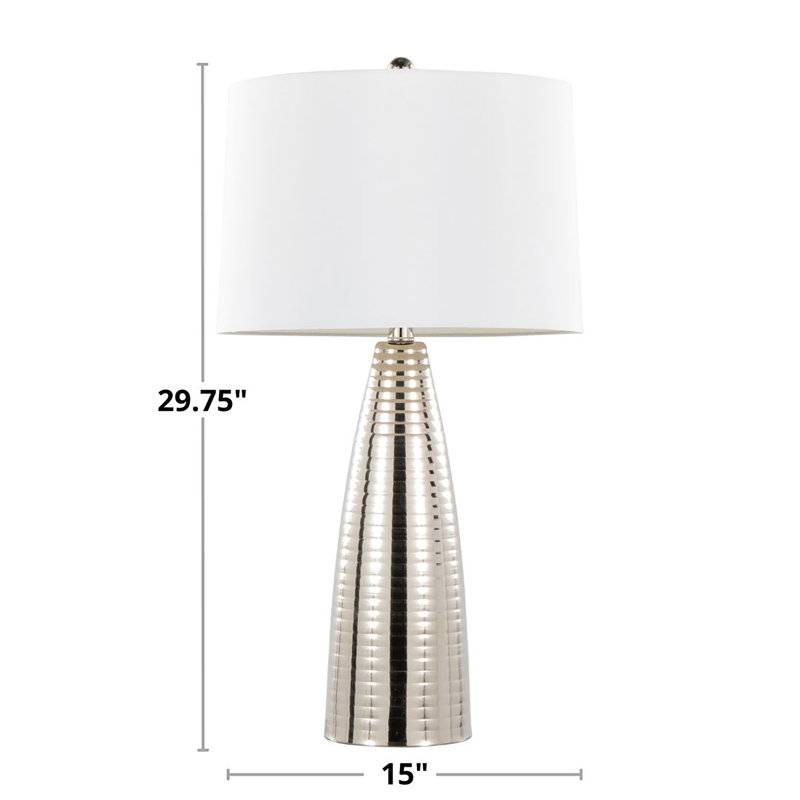 Routhier Metal Table Lamp, Polished Nickel