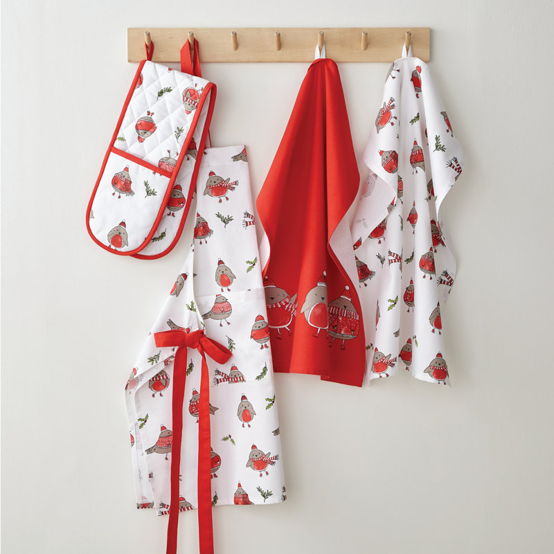 Christmas Robins Double Oven Glove