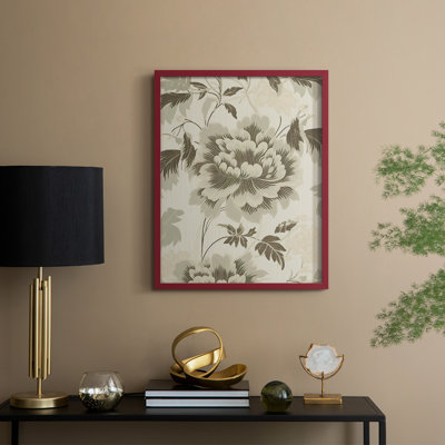 Reproduction florale rétro encadrée XXIII - bois massif