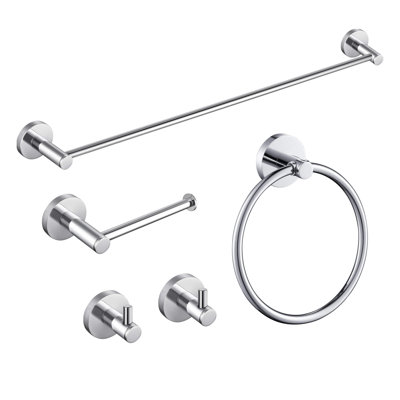 Circular 5 - Piece Bathroom Hardware Set