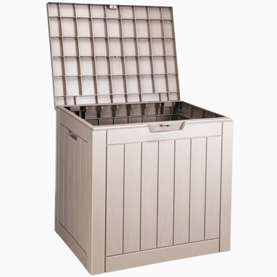 Compact Resin Waterproof Outdoor Deck Storage Organizer for Small Patio Supplies