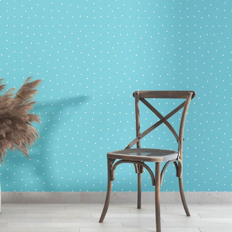 Rouleau de papier peint adhésif Aymelia, Bleu, L 126 po x l 24 po