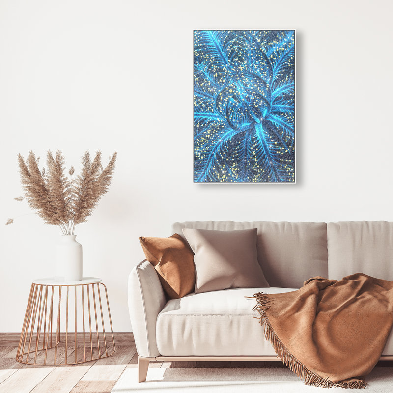 Neon Bloom Print by Oliver Gal, 16"H x 11"W, White Floater Frame