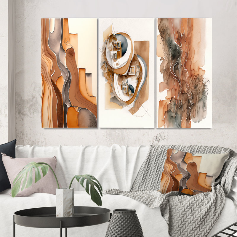 «Wanderings In Canyon Ridge», 3 pièces sur toile, Toile tendue, H 28 po x l 36 po