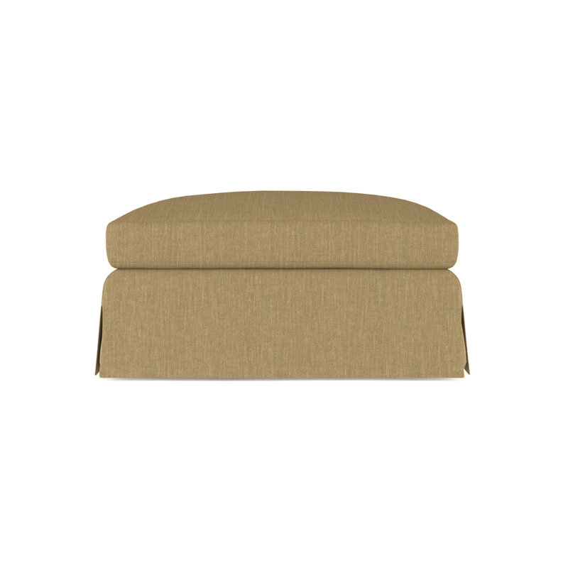 Ludlow Ottoman, Plush Velvet Oyster, Weathered