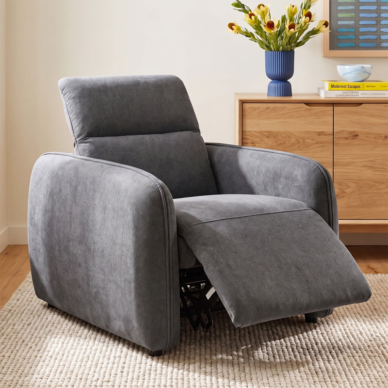 Fauteuil inclinable rembourré Pompeo, Boucle gris anthracite Elite