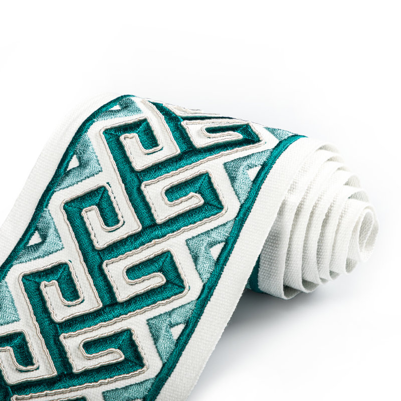 Treillis Passementerie II Audette Cotton Blend Trim, Aqua