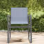 Chaises de salle à manger de patio grises durables avec des accents de bois pour recevoir