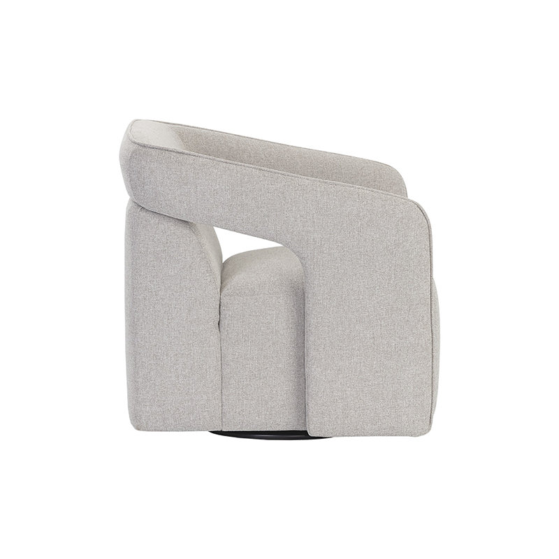 Kendrick Swivel Armchair, Gray Polyester