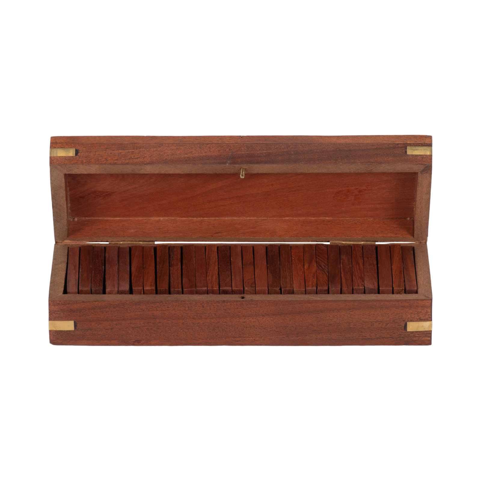 Wood, Dominoes Box, Rectangle, Dark Brown