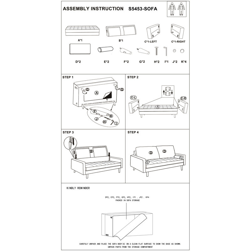 Borland Polyester Teen Sofa Bed, Beige Polyester