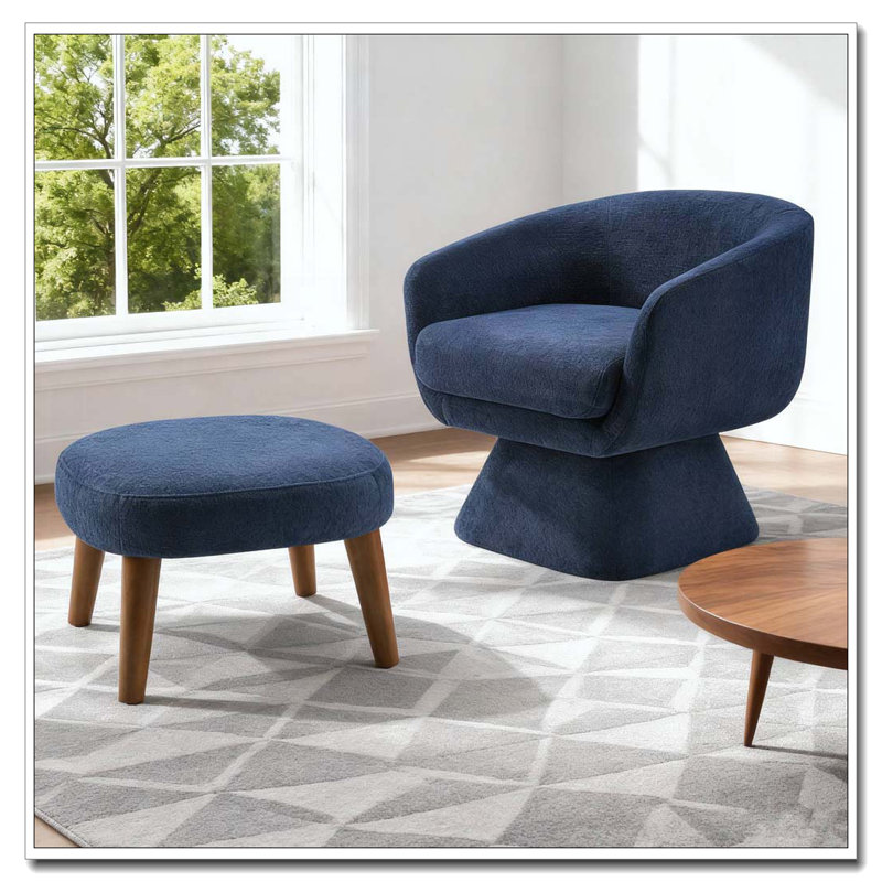 Chaise de loisir rembourrée avec repose-pieds, Bleu