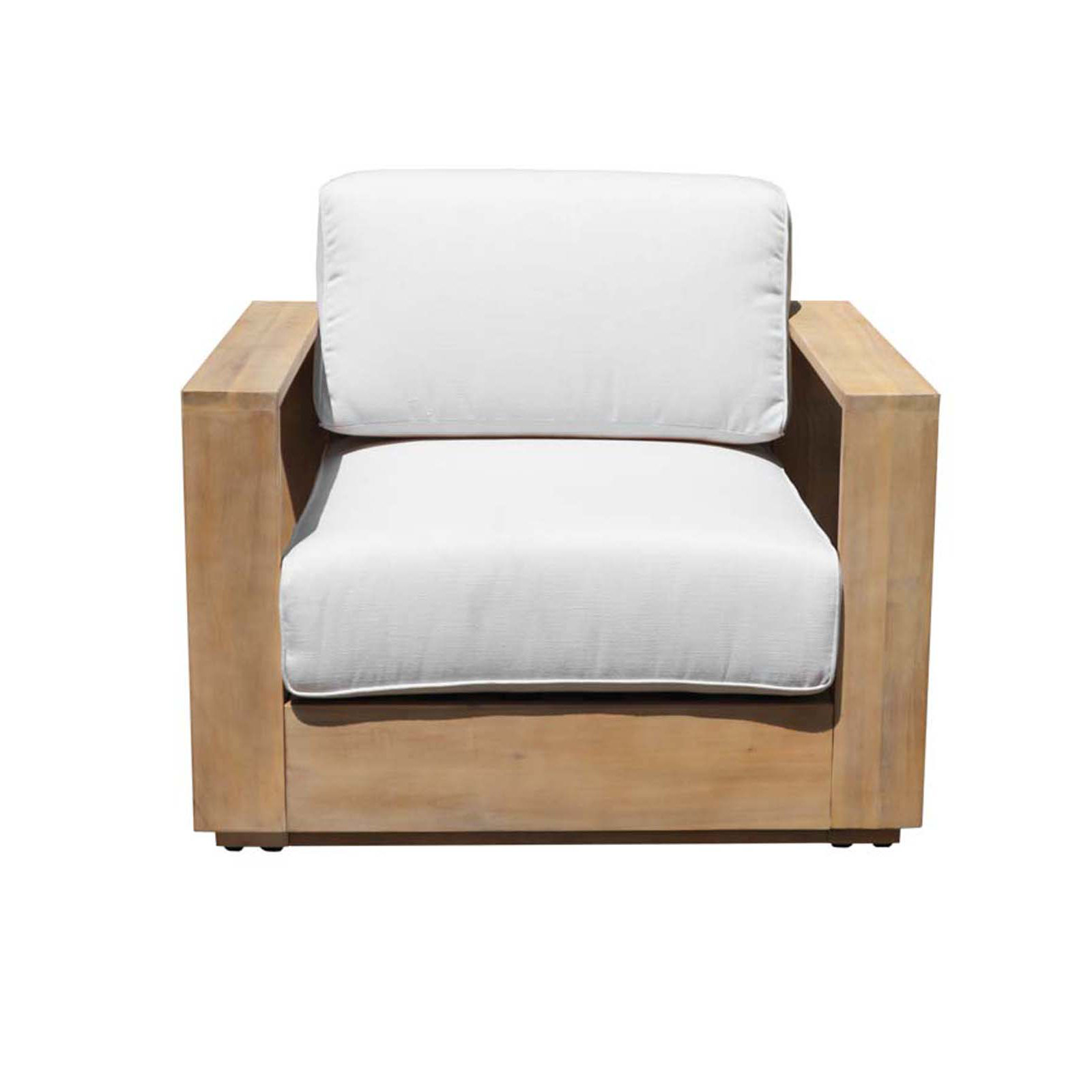 Harbor Patio Chair with Cushions, Natural Wood