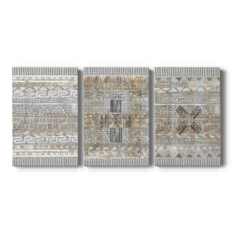 Tapisserie Traders I - Toile tendue avec châssis sur mesure - 3 pièces, H 12 po x l 24 po