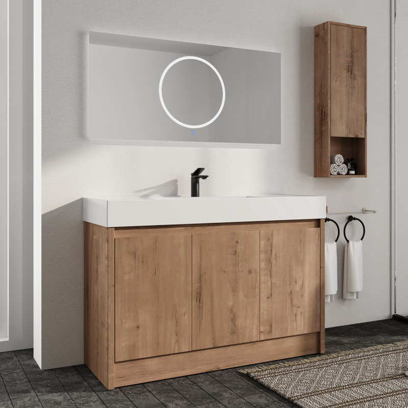  Ensemble de meuble-lavabo simple avec plateau en résine Quarnar, 48", Centre