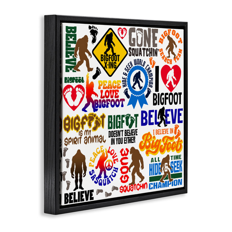 Cadre flottant Mythical Creature Believe phrases, design par Jim Baldwin, Cadre flottant noir de jais, H 18 po x l 18 po