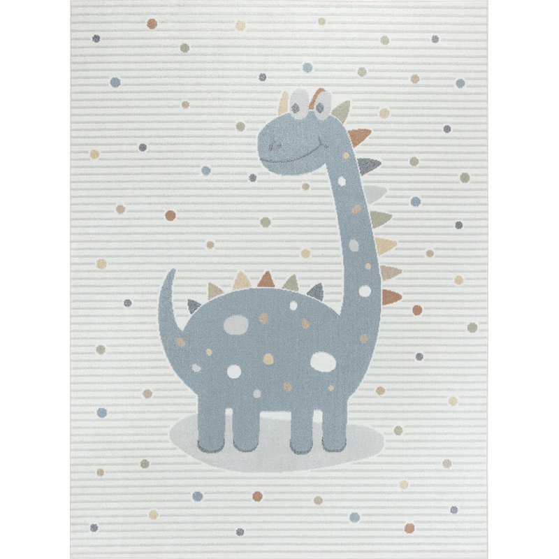 Reagyn Kids Machine Washable Beige Grey Bedroom Area Rug, Rectangle 140 x 200cm