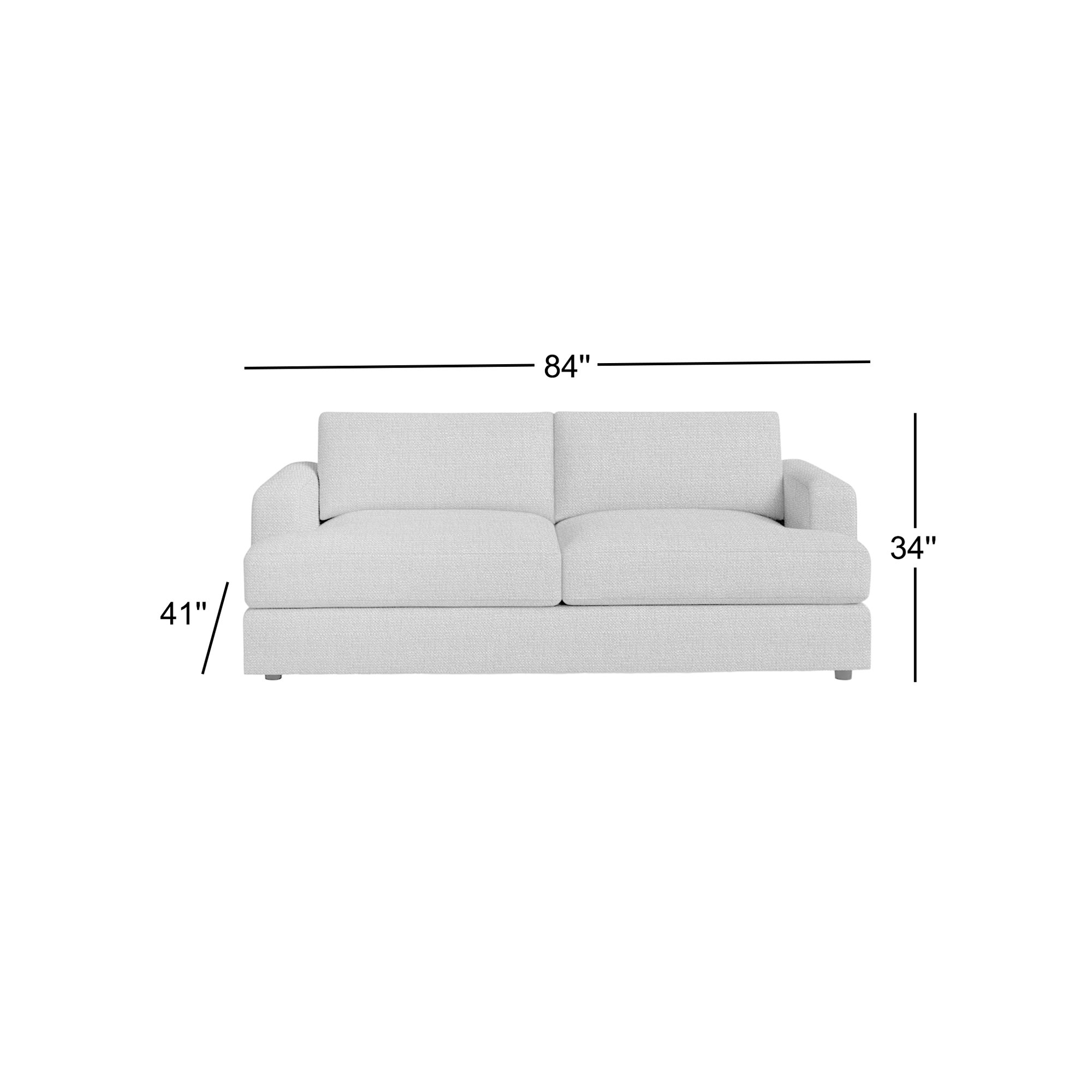 Cayden 84'' Upholstered Sofa, Davis Pearl Performance Bouclé