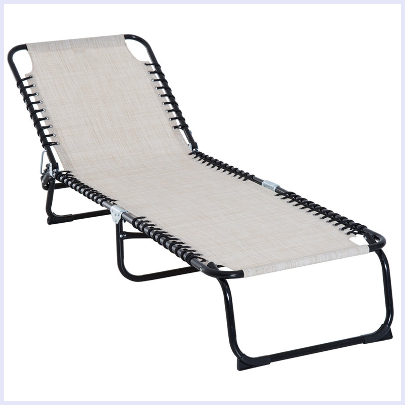 Chaise longue d'extérieur en métal Shien, Blanc