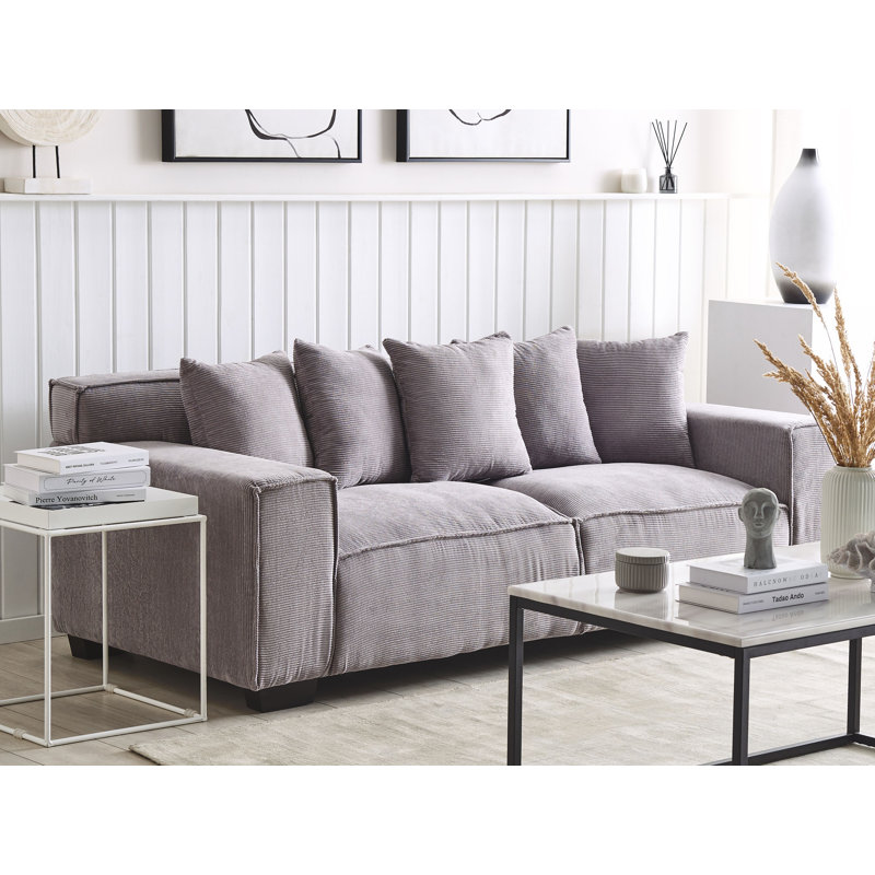 Sydney 3 Seater Corduroy Sofa, Light Grey