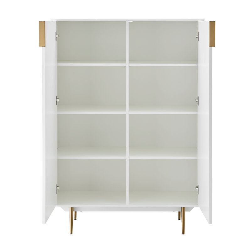 Norna 40" Cabinet In Matte White With Brass Legs