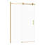 Porte de douche coulissante simple en verre trempé doré de 122 cm x 193 cm avec cadre en acier inoxydable 304