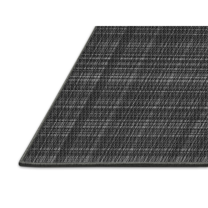 Tapis gris en laine à carreaux, Rectangle 2 pi x 3 pi