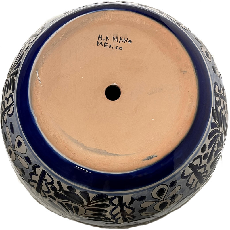 Jaycey TalaMex Medium-Sized Zacan Mexican Colors Talavera Ceramic Garden Pot