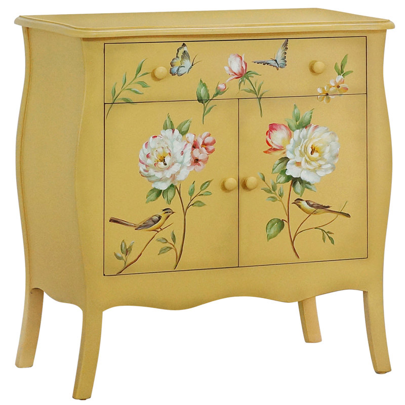 Armoire décorative à 2 portes Sanger, Jaune doux