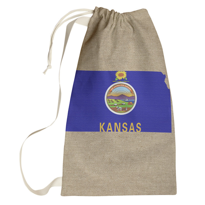 Sac à linge united states flag, Grand H 76,5 po x l 29,5 po x P 1,5 po, Bleu beige, Montana